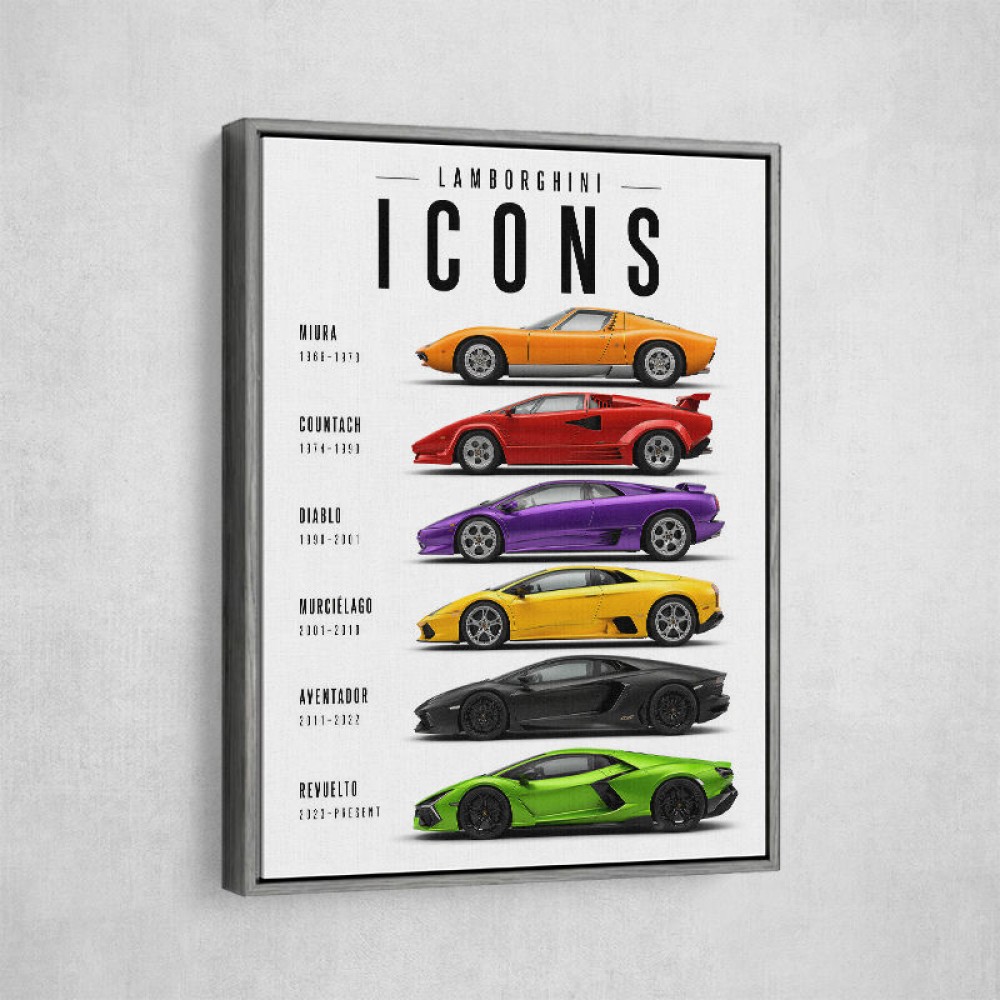 Lamborghini Icons Sports Cars Wall Art 2