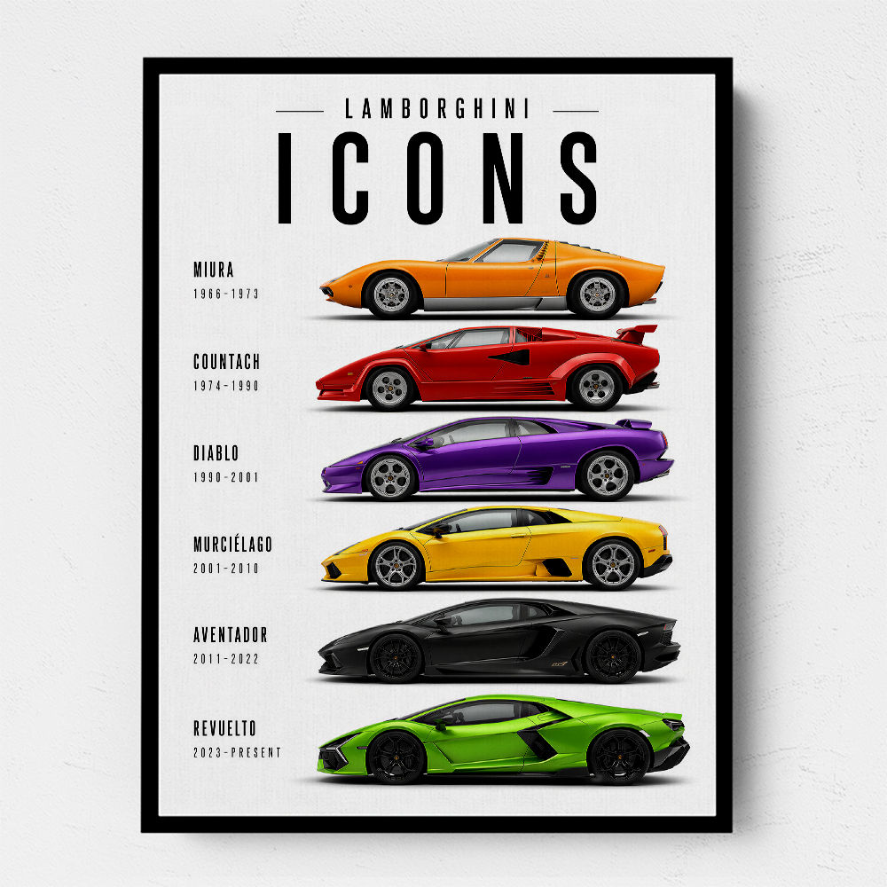 Lamborghini Icons Sports Cars Wall Art 2
