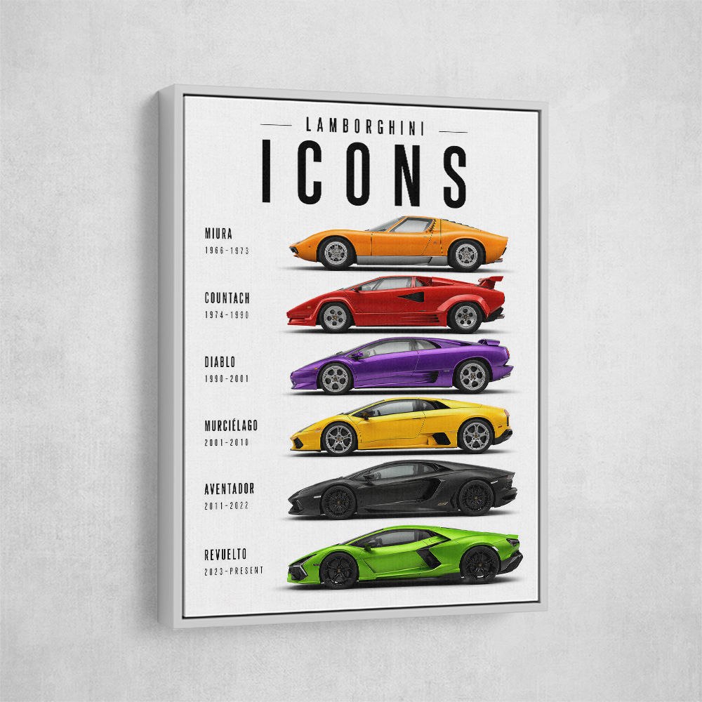Lamborghini Icons Sports Cars Wall Art 2