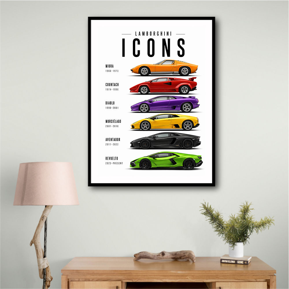 Lamborghini Icons Sports Cars Wall Art 2