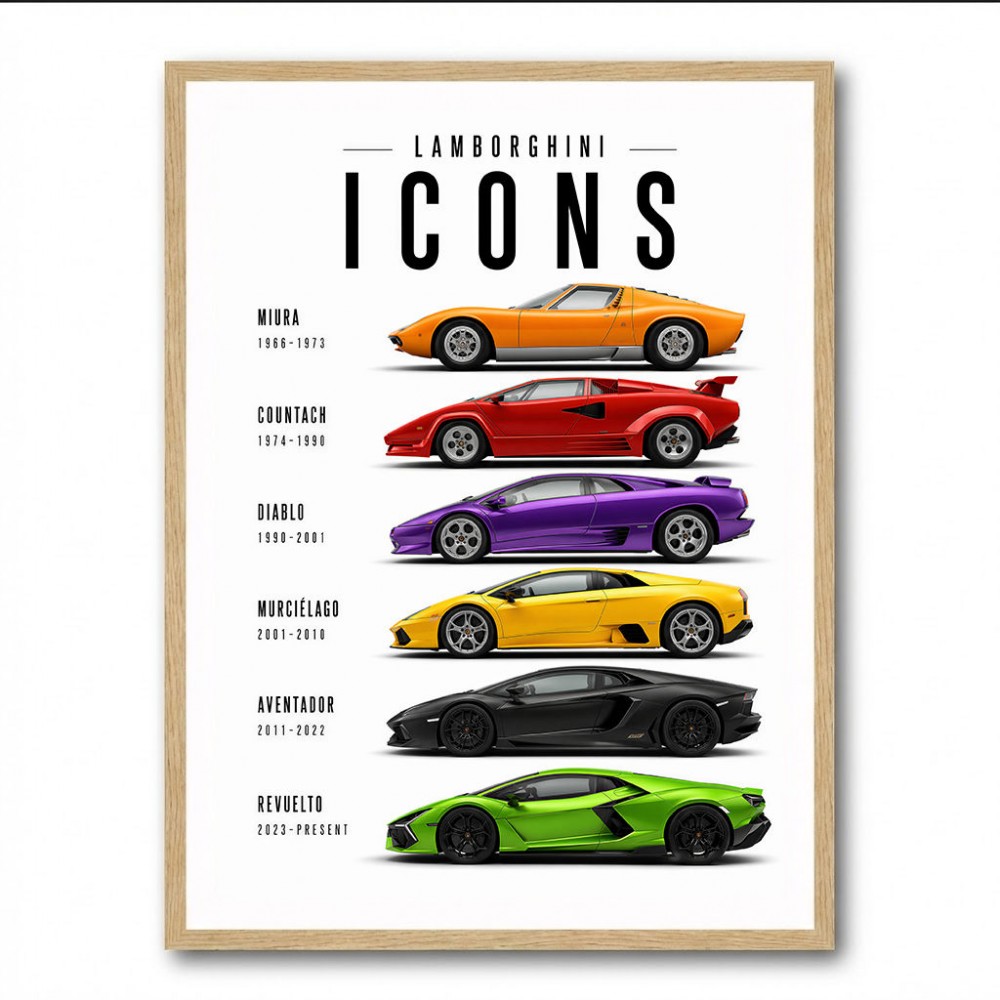 Lamborghini Icons Sports Cars Wall Art 2