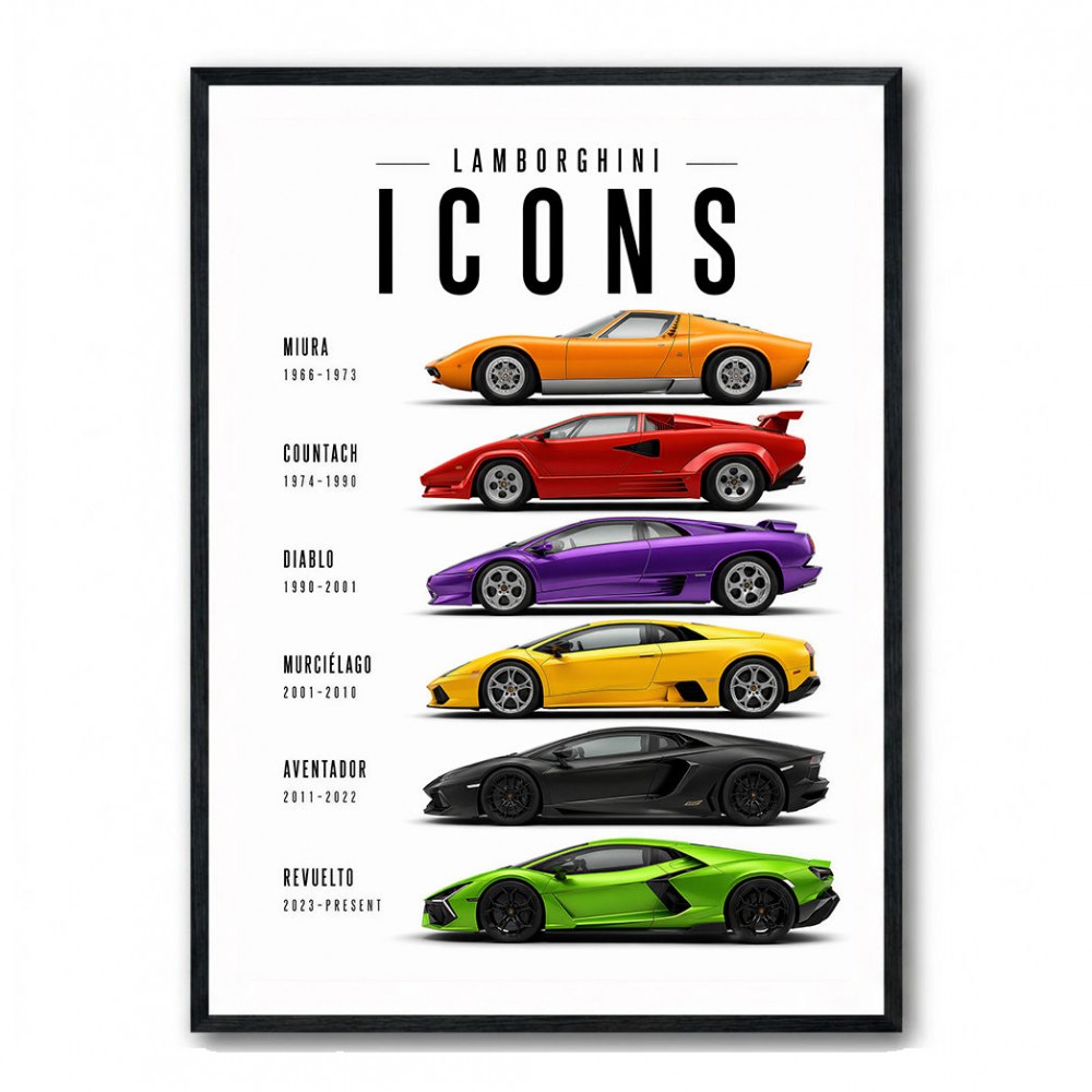 Lamborghini Icons Sports Cars Wall Art 2
