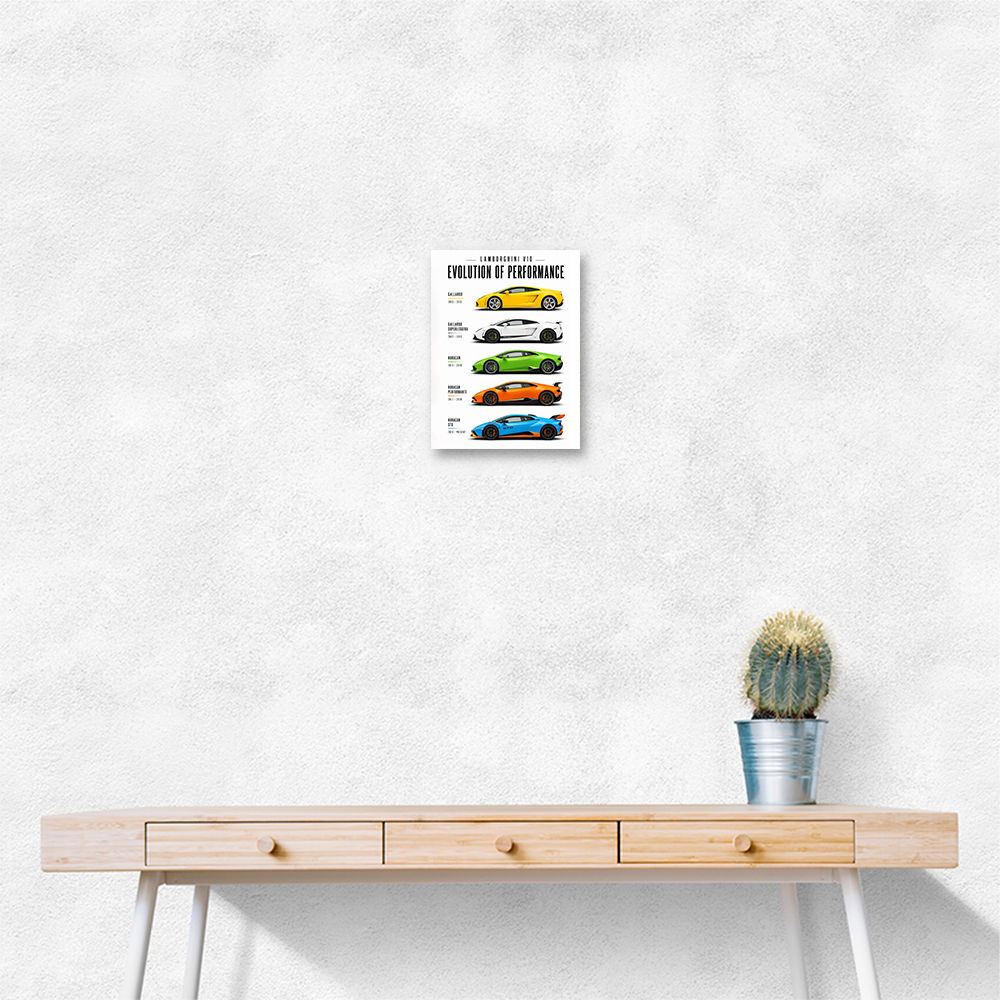 Lamborghini V10 Evolution Colorful Wall Art