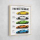Lamborghini V10 Evolution Colorful Wall Art