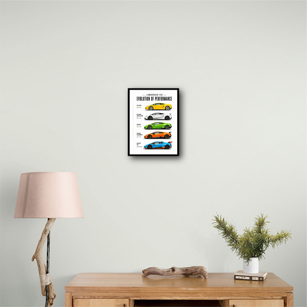 Lamborghini V10 Evolution Colorful Wall Art