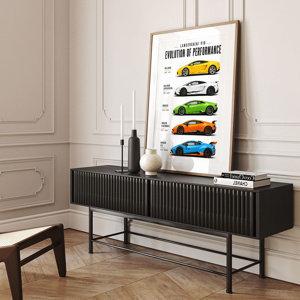 Lamborghini V10 Evolution Colorful Wall Art