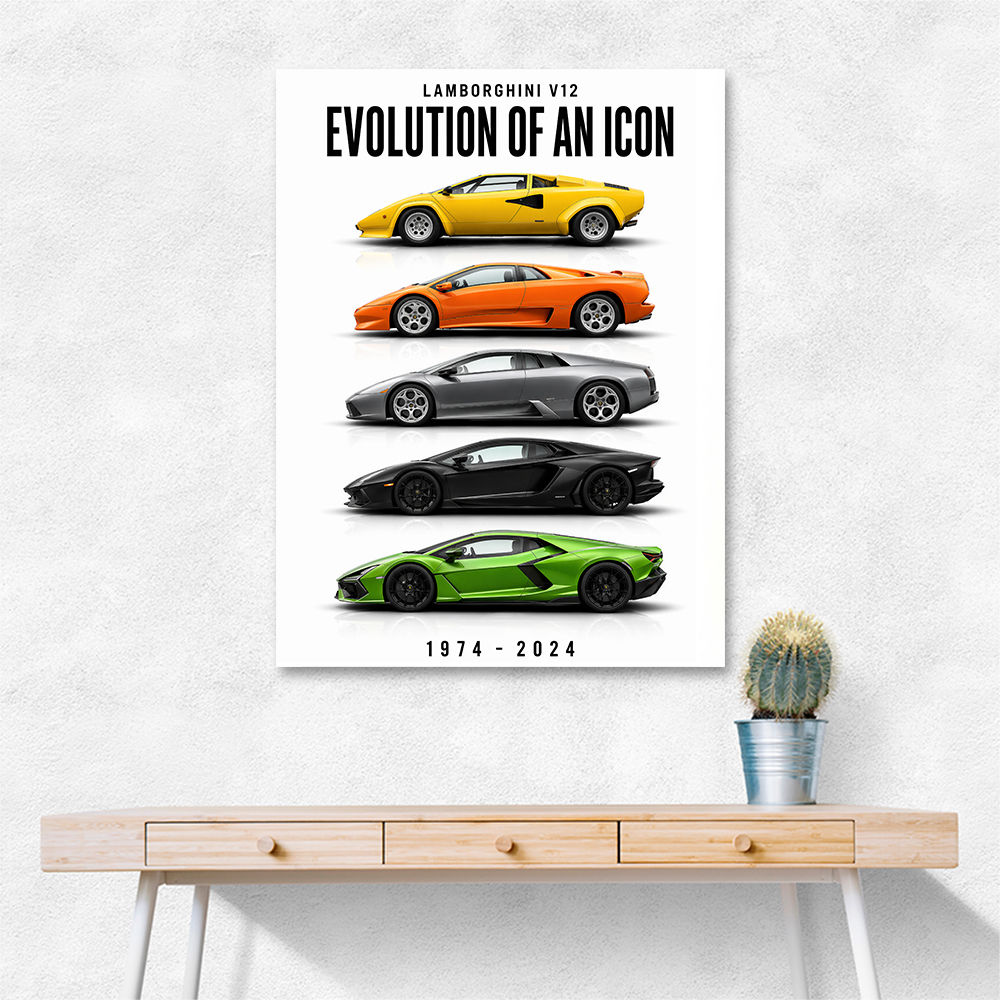 Lamborghini V12 Evolution Classic Modern Art Print