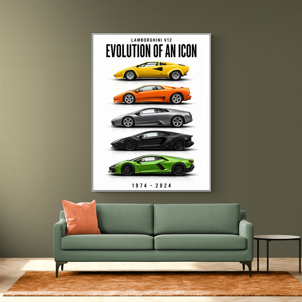 Lamborghini V12 Evolution Classic Modern Art Print
