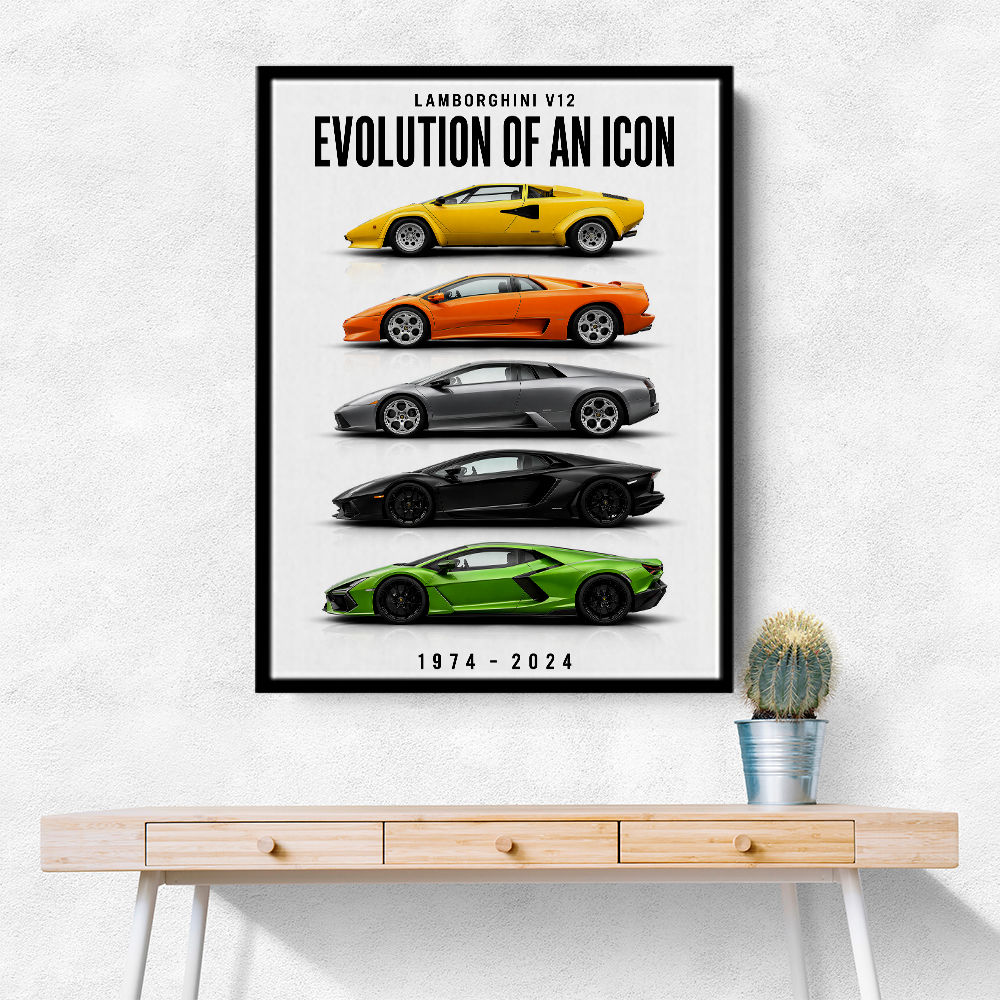Lamborghini V12 Evolution Classic Modern Art Print