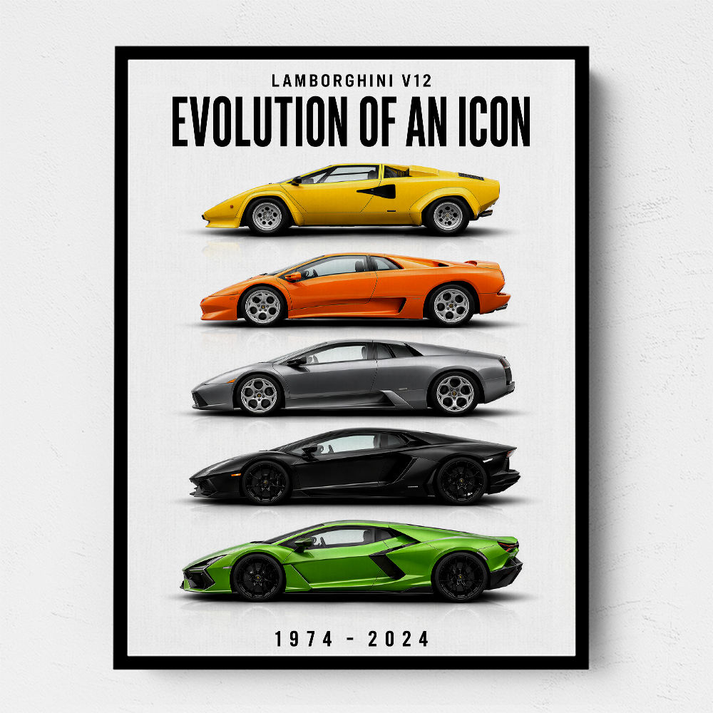 Lamborghini V12 Evolution Classic Modern Art Print
