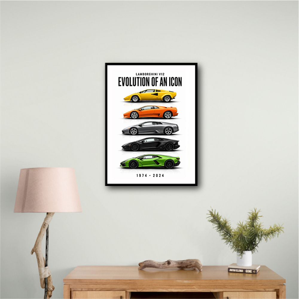 Lamborghini V12 Evolution Classic Modern Art Print