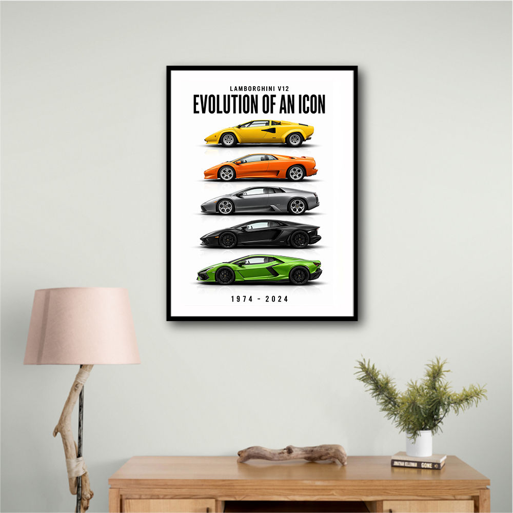 Lamborghini V12 Evolution Classic Modern Art Print