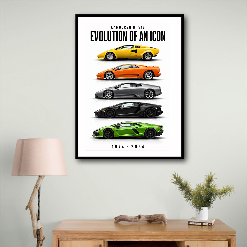 Lamborghini V12 Evolution Classic Modern Art Print