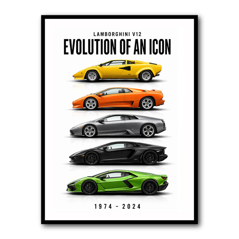Lamborghini V12 Evolution Classic Modern Art Print