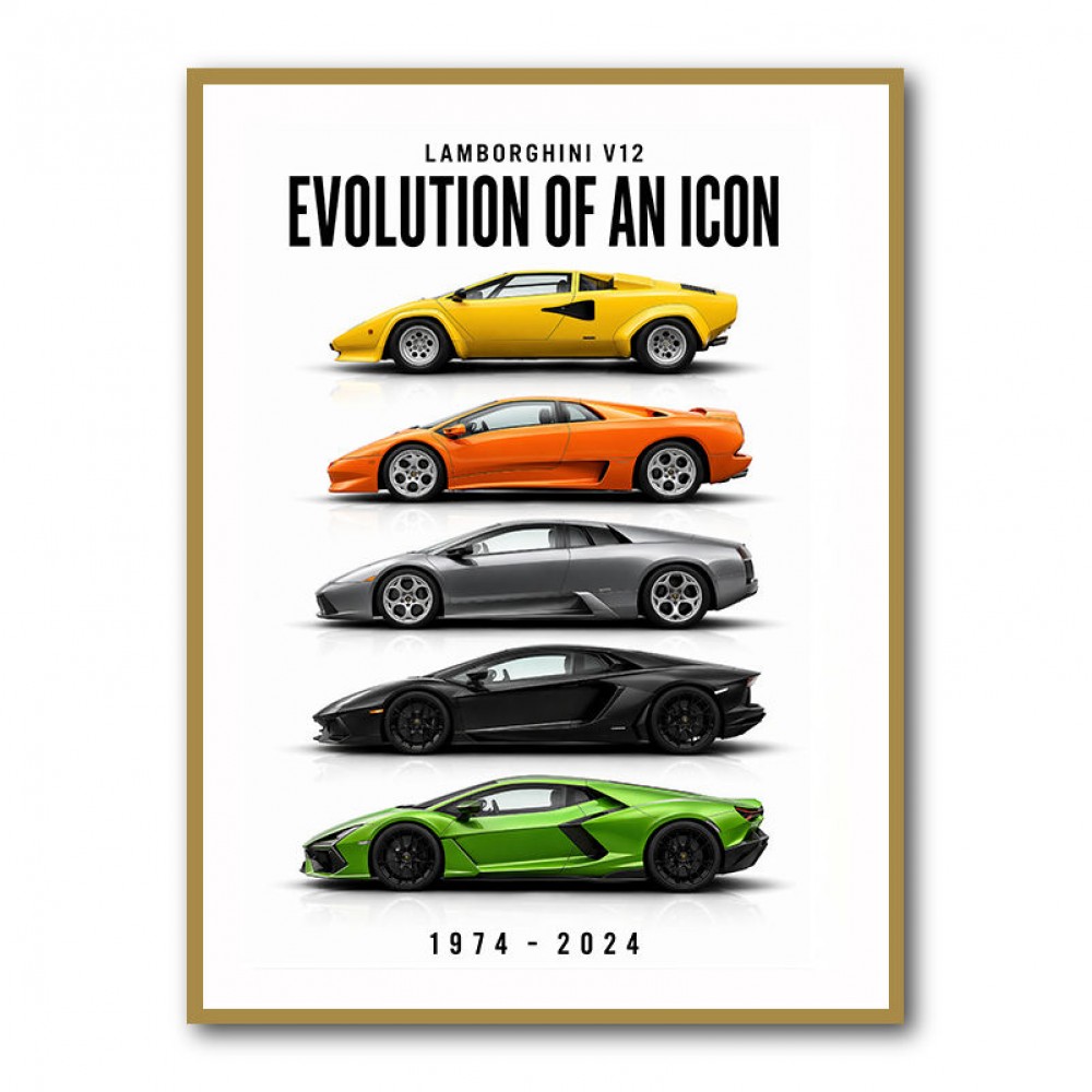 Lamborghini V12 Evolution Classic Modern Art Print