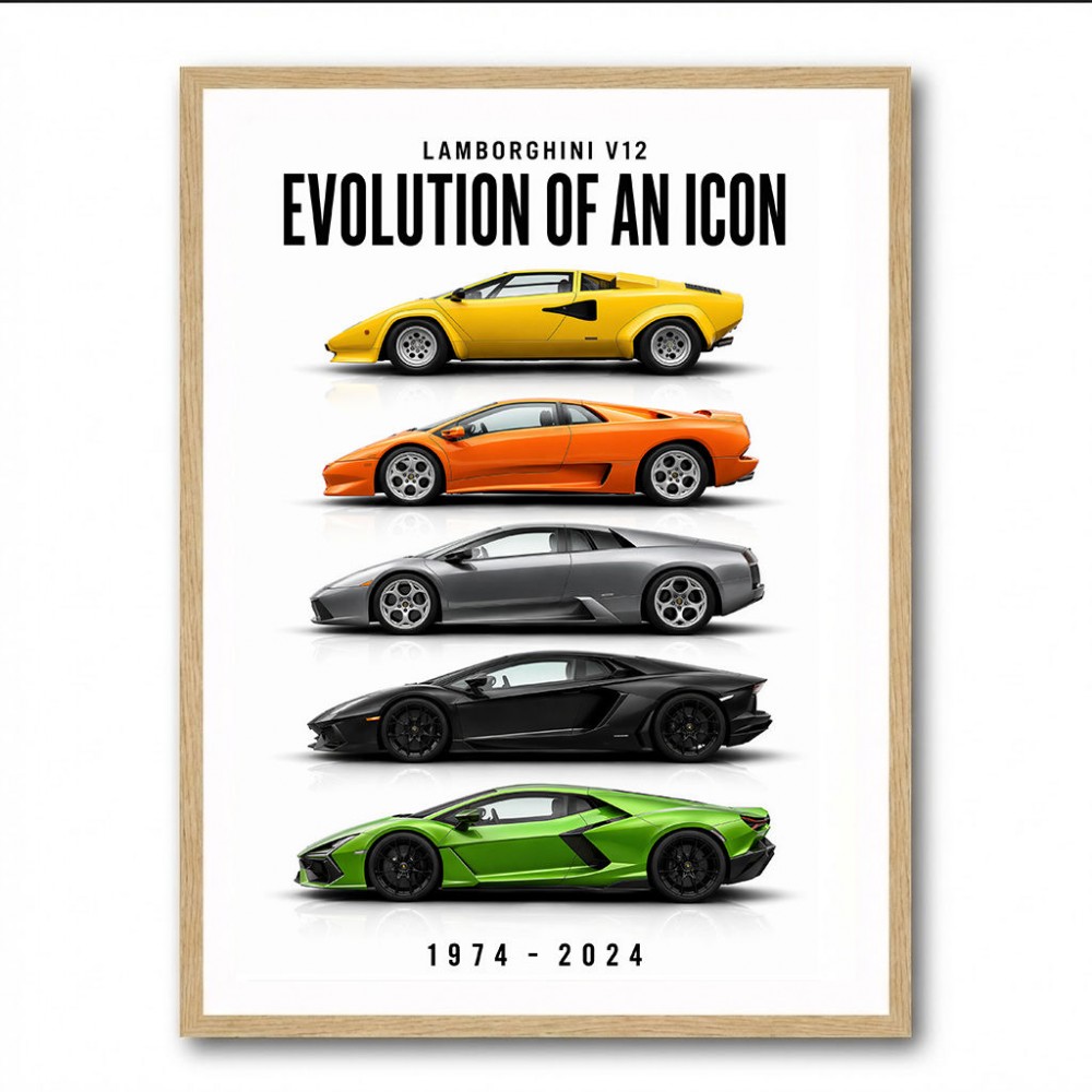 Lamborghini V12 Evolution Classic Modern Art Print