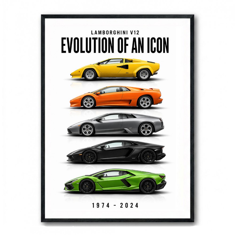 Lamborghini V12 Evolution Classic Modern Art Print