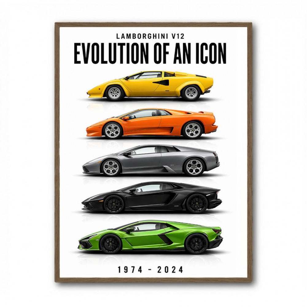 Lamborghini V12 Evolution Classic Modern Art Print