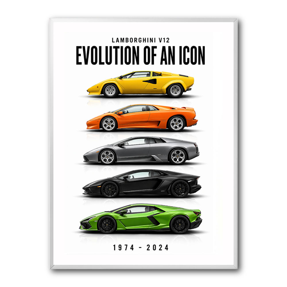 Lamborghini V12 Evolution Classic Modern Art Print