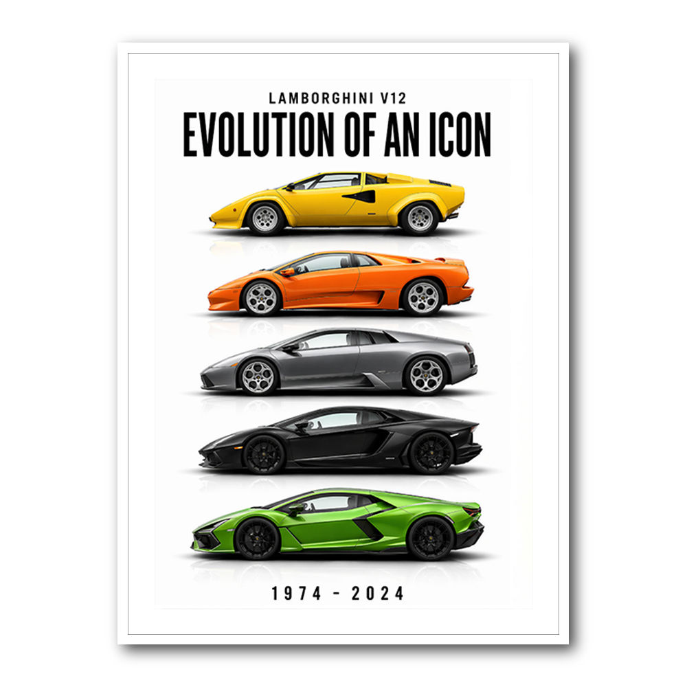 Lamborghini V12 Evolution Classic Modern Art Print