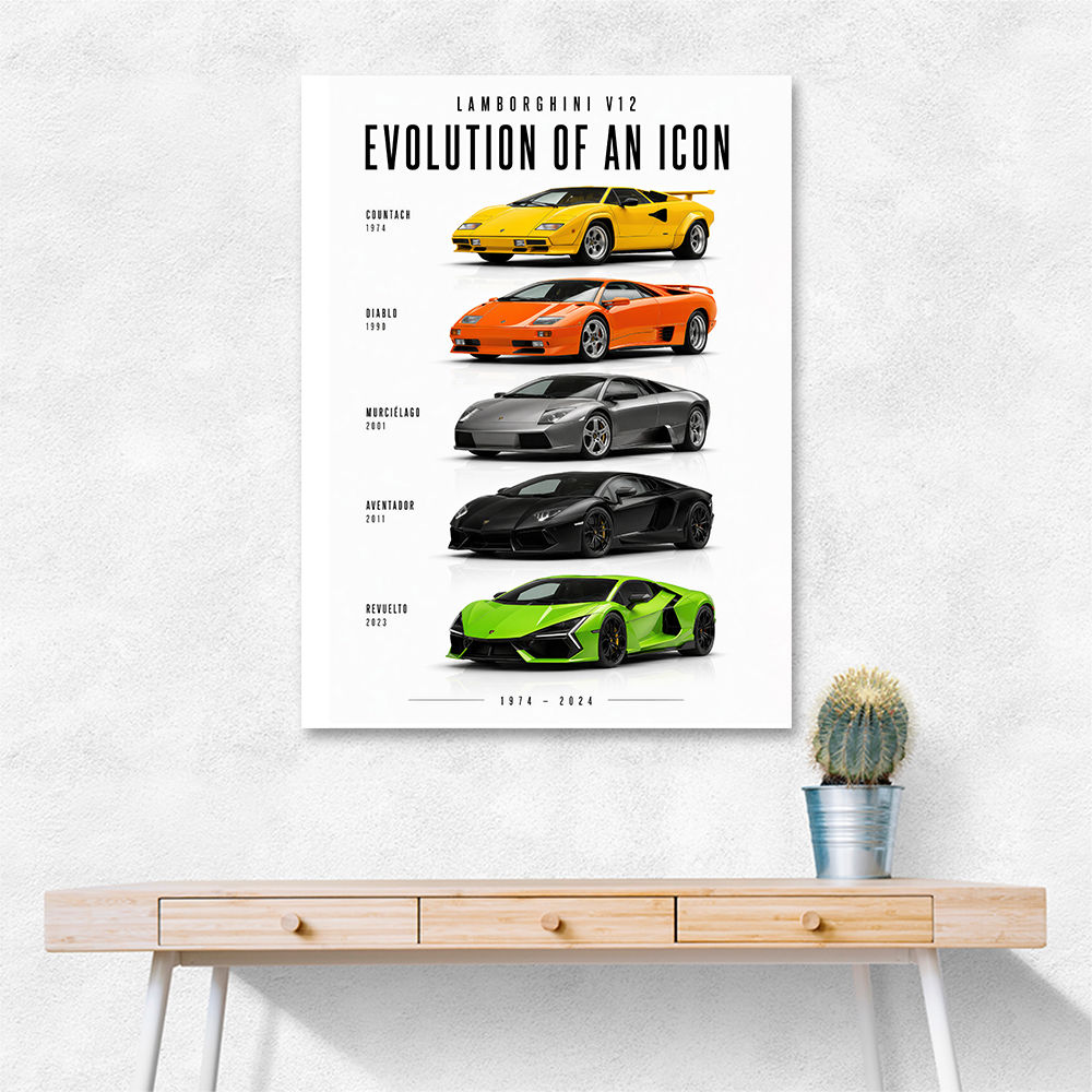 Lamborghini V12 Evolution Supercars Wall Art