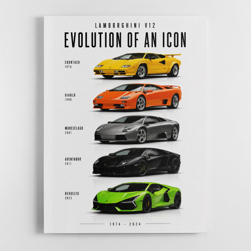 Lamborghini V12 Evolution Supercars Wall Art