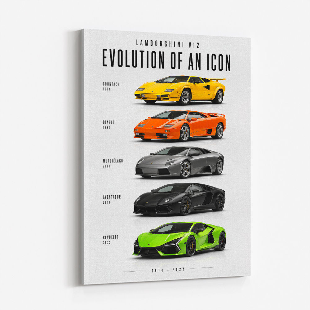 Lamborghini V12 Evolution Supercars Wall Art