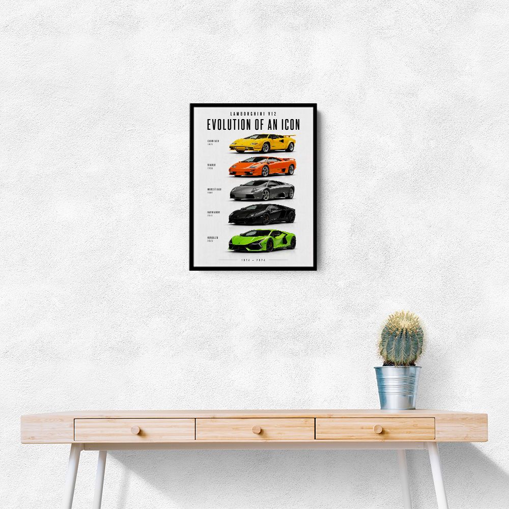 Lamborghini V12 Evolution Supercars Wall Art