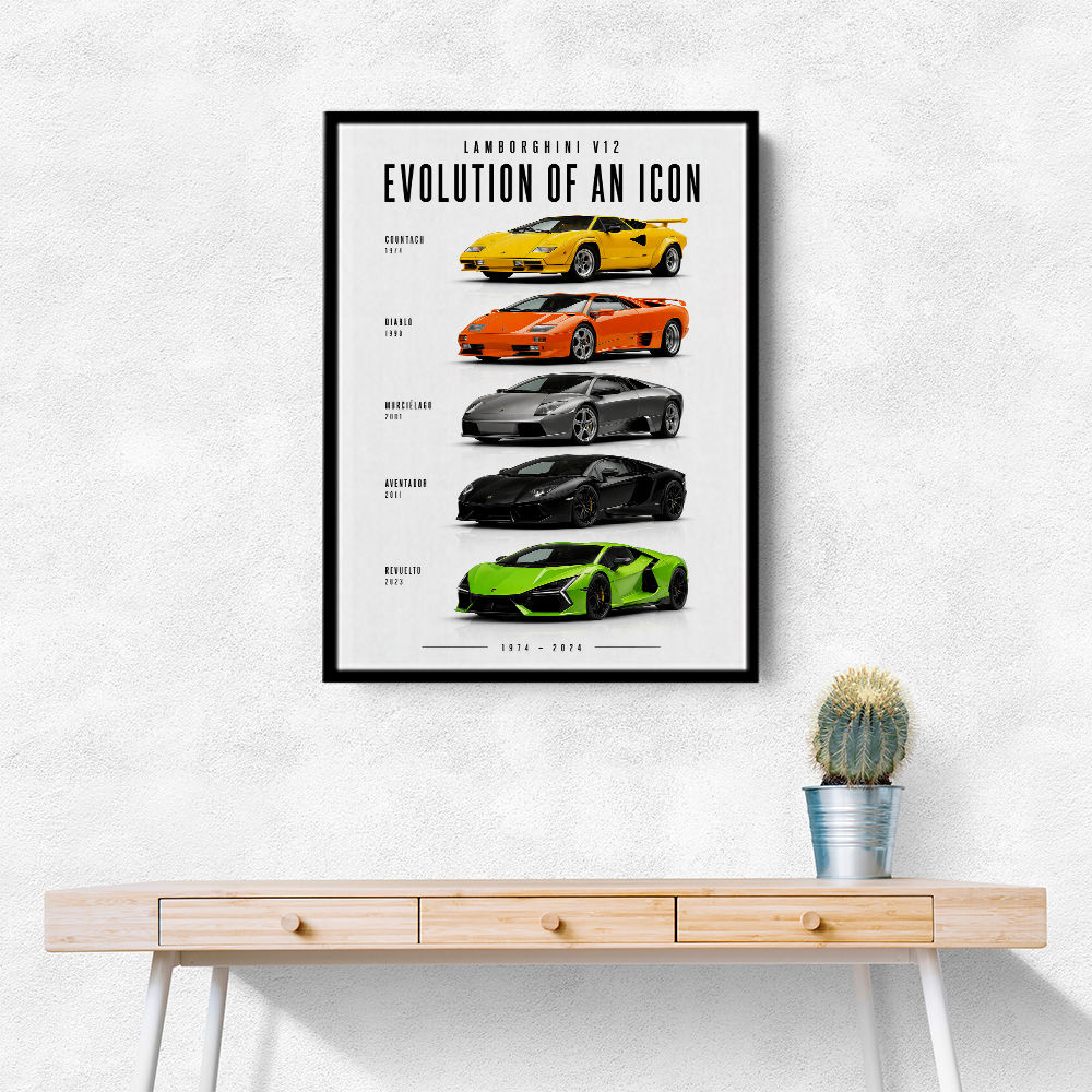 Lamborghini V12 Evolution Supercars Wall Art