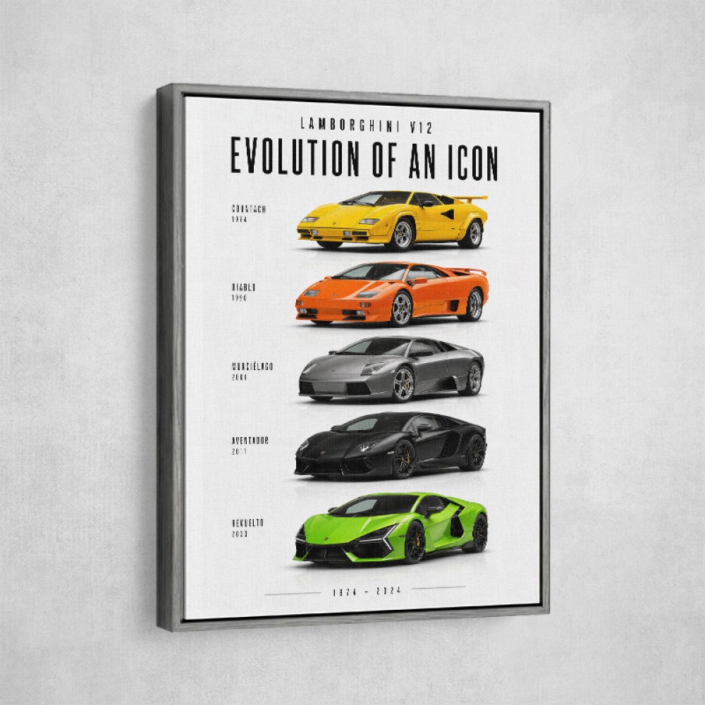 Lamborghini V12 Evolution Supercars Wall Art
