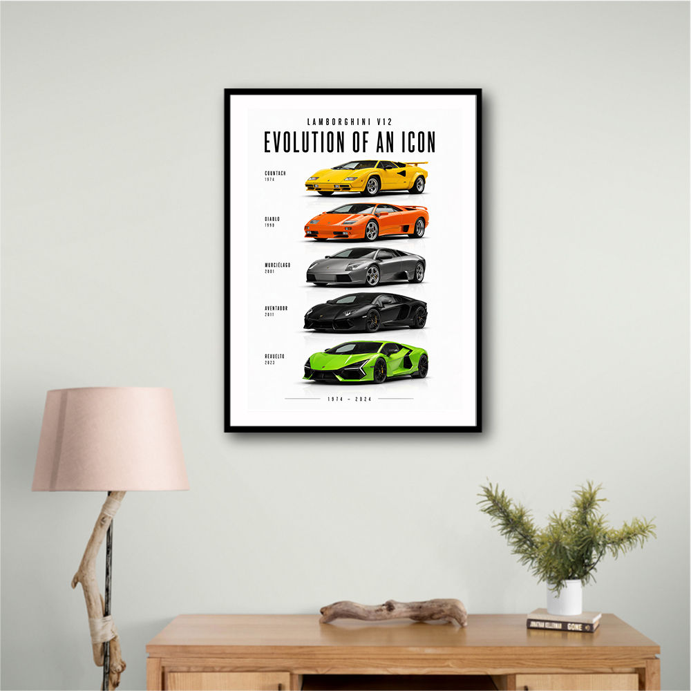 Lamborghini V12 Evolution Supercars Wall Art