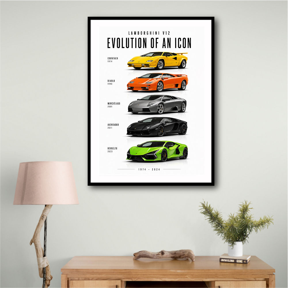 Lamborghini V12 Evolution Supercars Wall Art