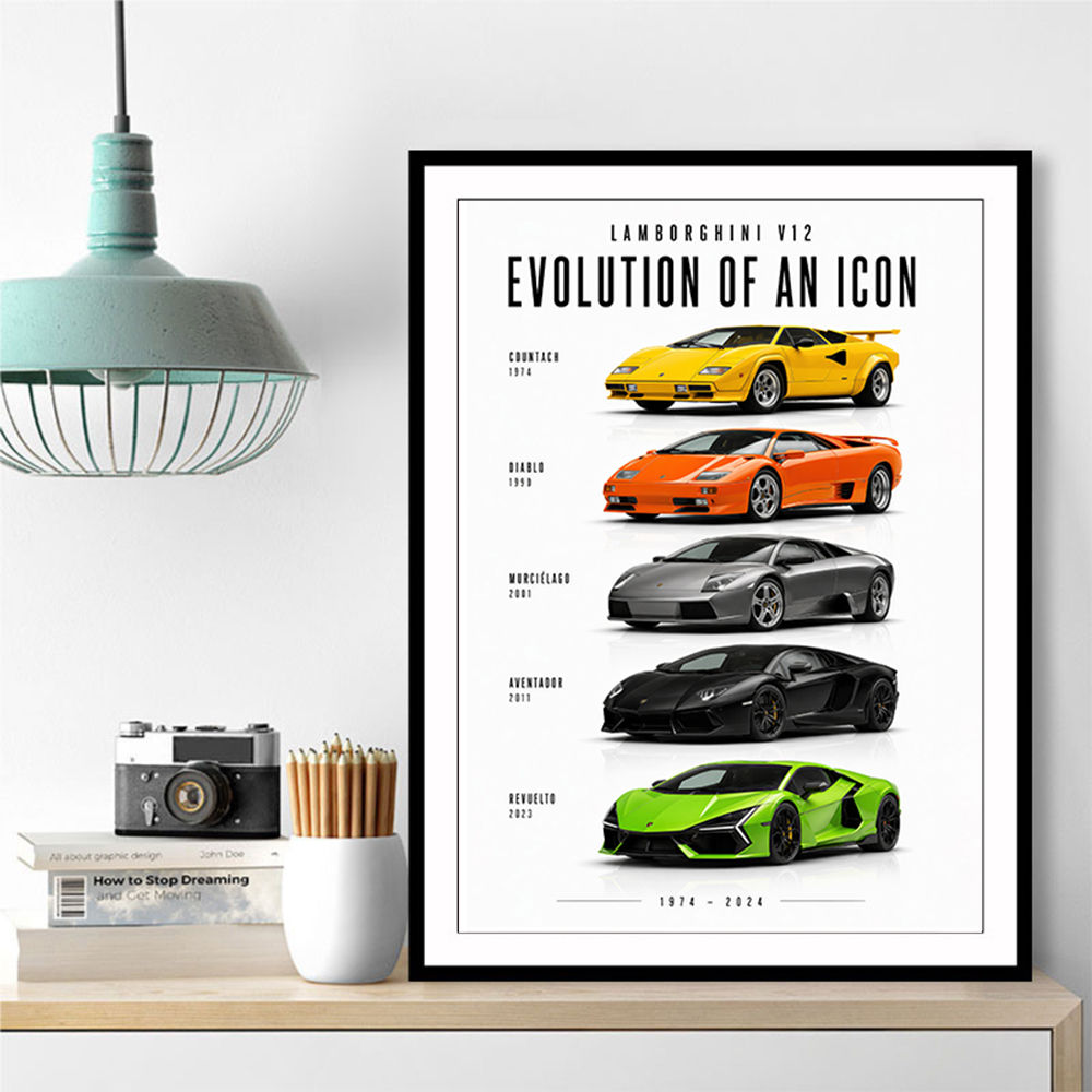 Lamborghini V12 Evolution Supercars Wall Art
