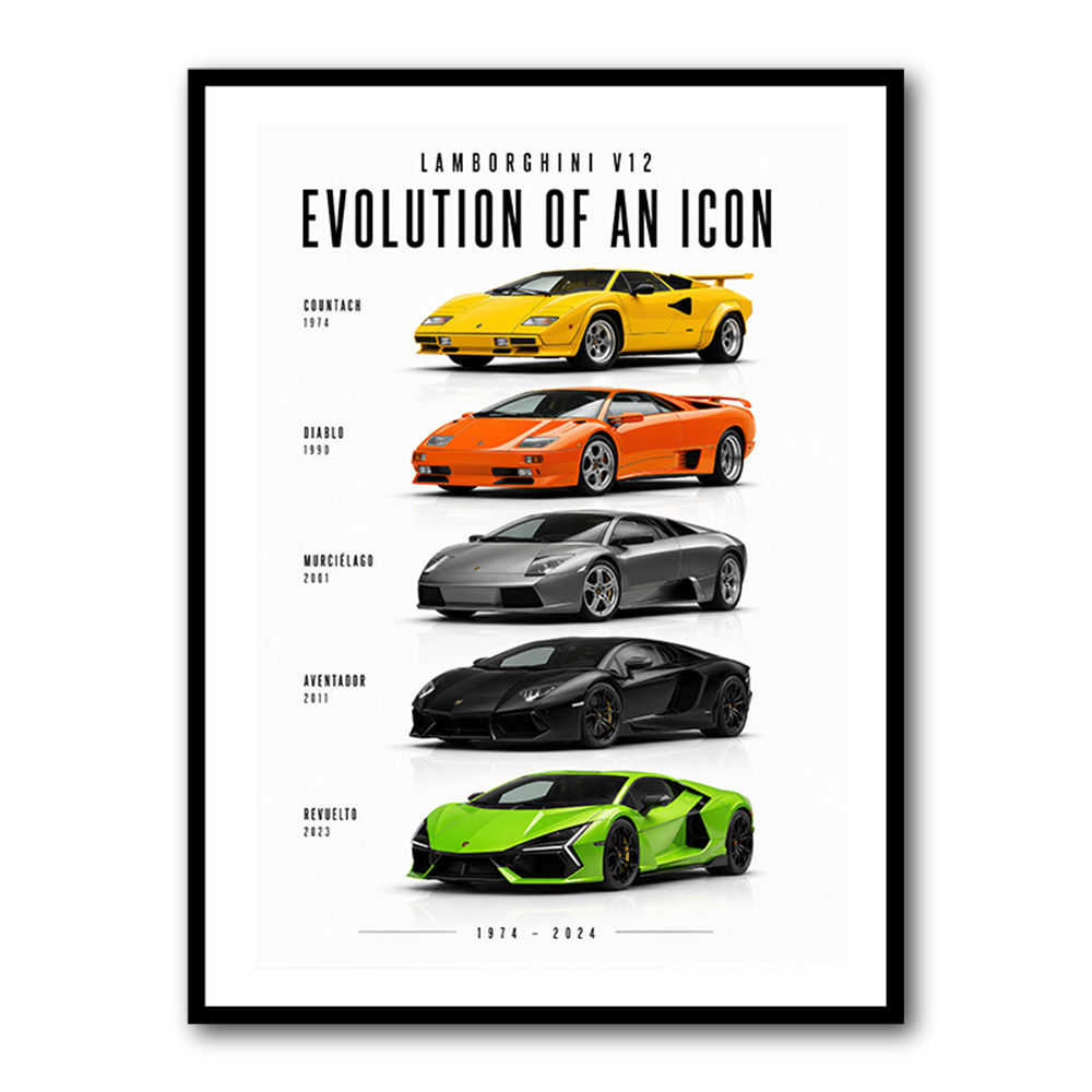 Lamborghini V12 Evolution Supercars Wall Art
