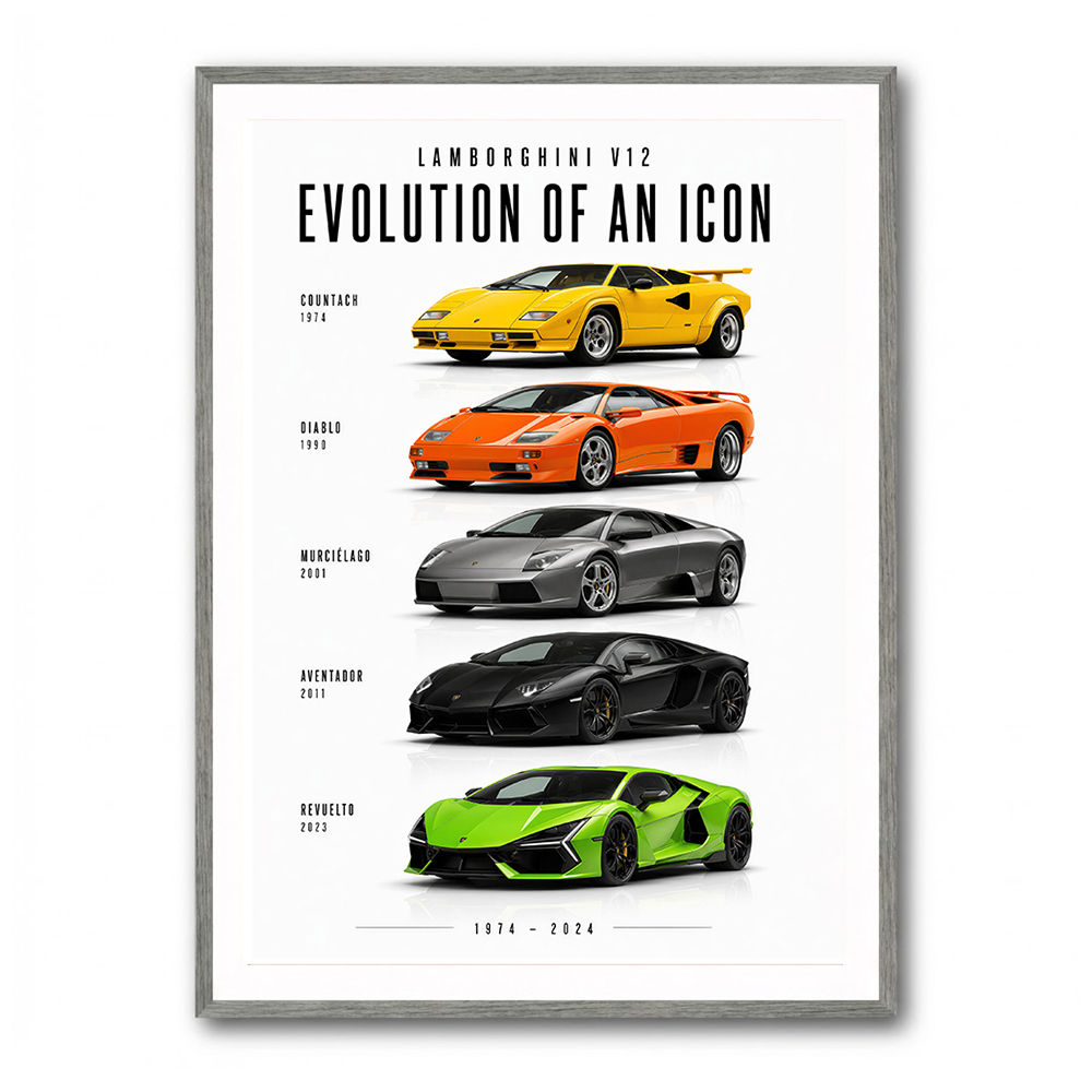 Lamborghini V12 Evolution Supercars Wall Art