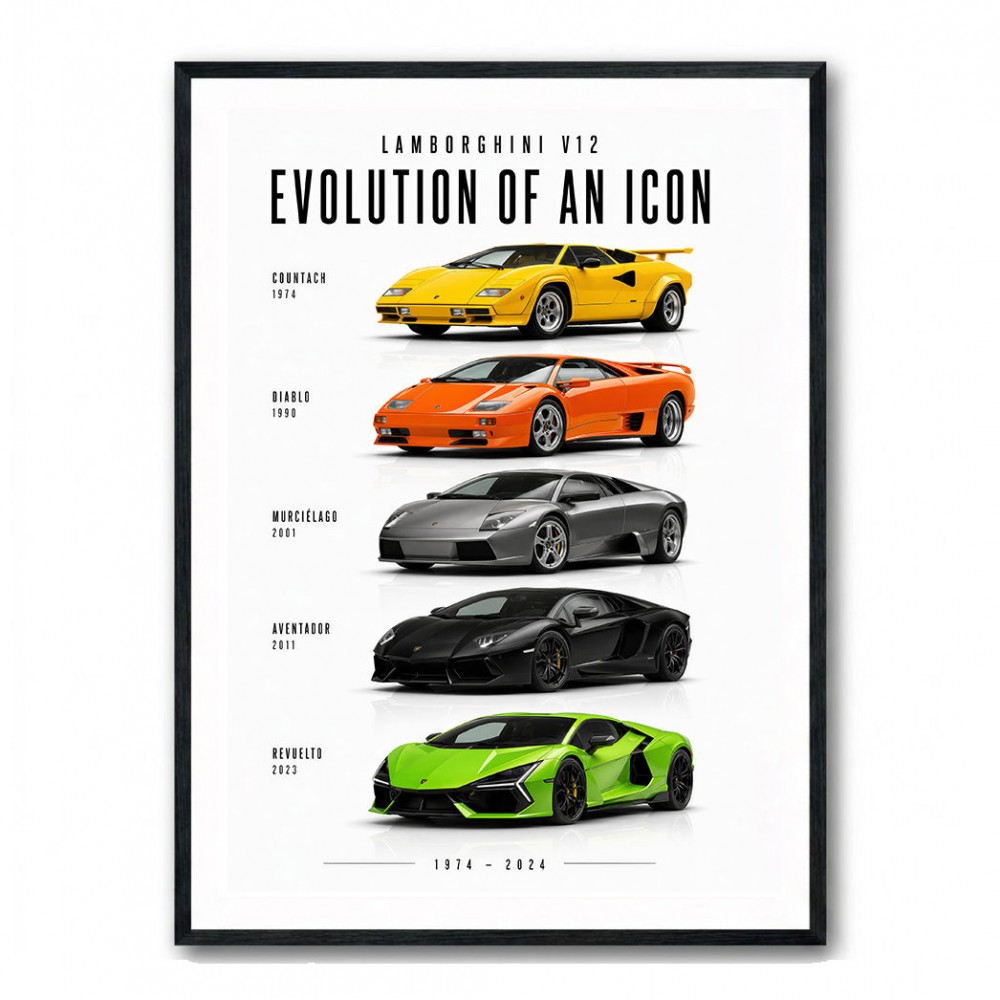 Lamborghini V12 Evolution Supercars Wall Art