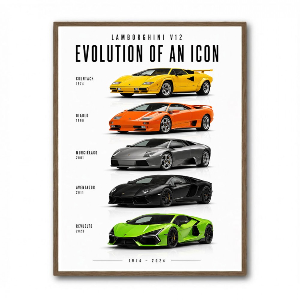 Lamborghini V12 Evolution Supercars Wall Art
