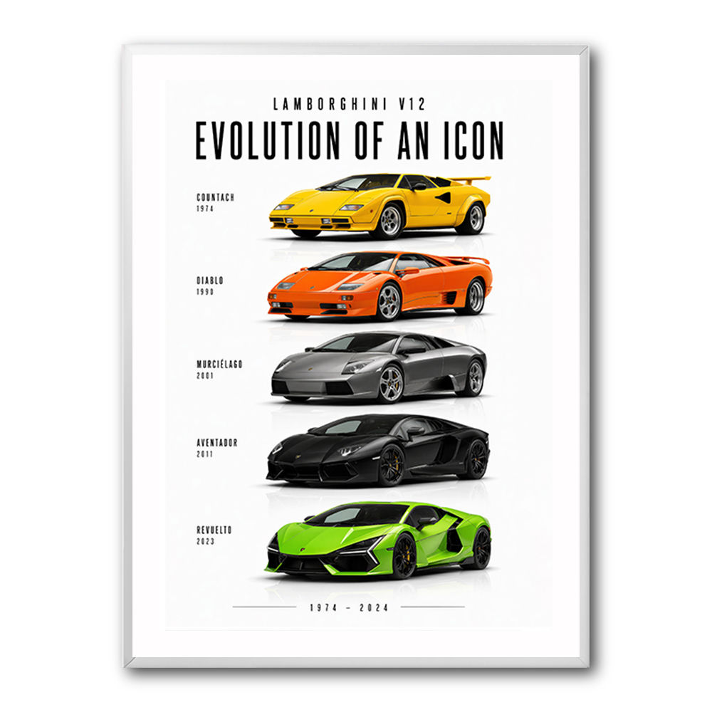 Lamborghini V12 Evolution Supercars Wall Art