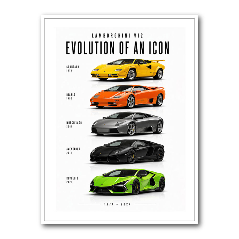 Lamborghini V12 Evolution Supercars Wall Art