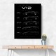 Lamborghini V12 Generations Black Cars Art Print