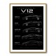 Lamborghini V12 Generations Black Cars Art Print