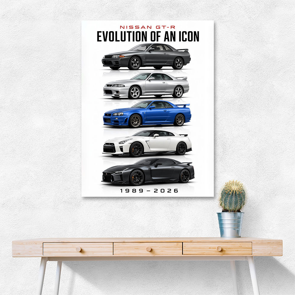 Nissan GT R Evolution Lineup Wall Art