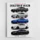 Nissan GT R Evolution Lineup Wall Art