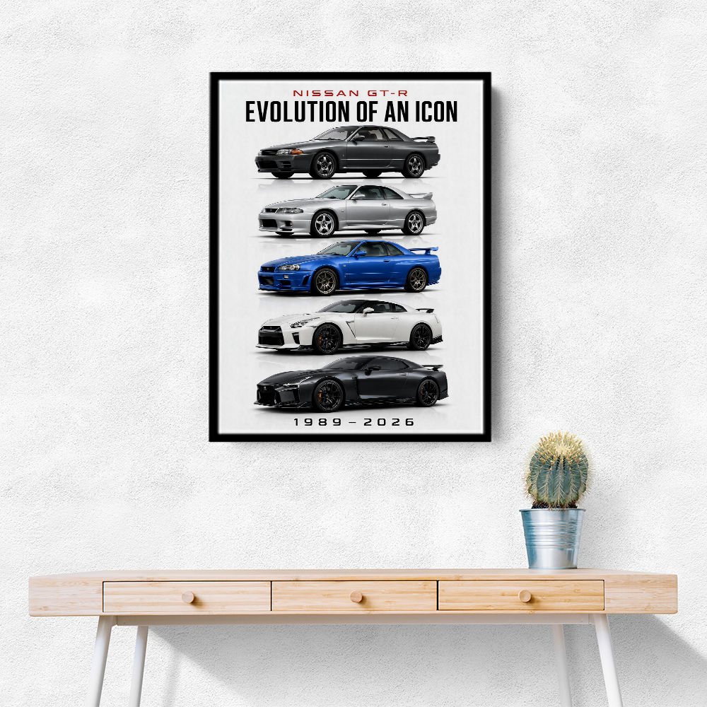 Nissan GT R Evolution Lineup Wall Art