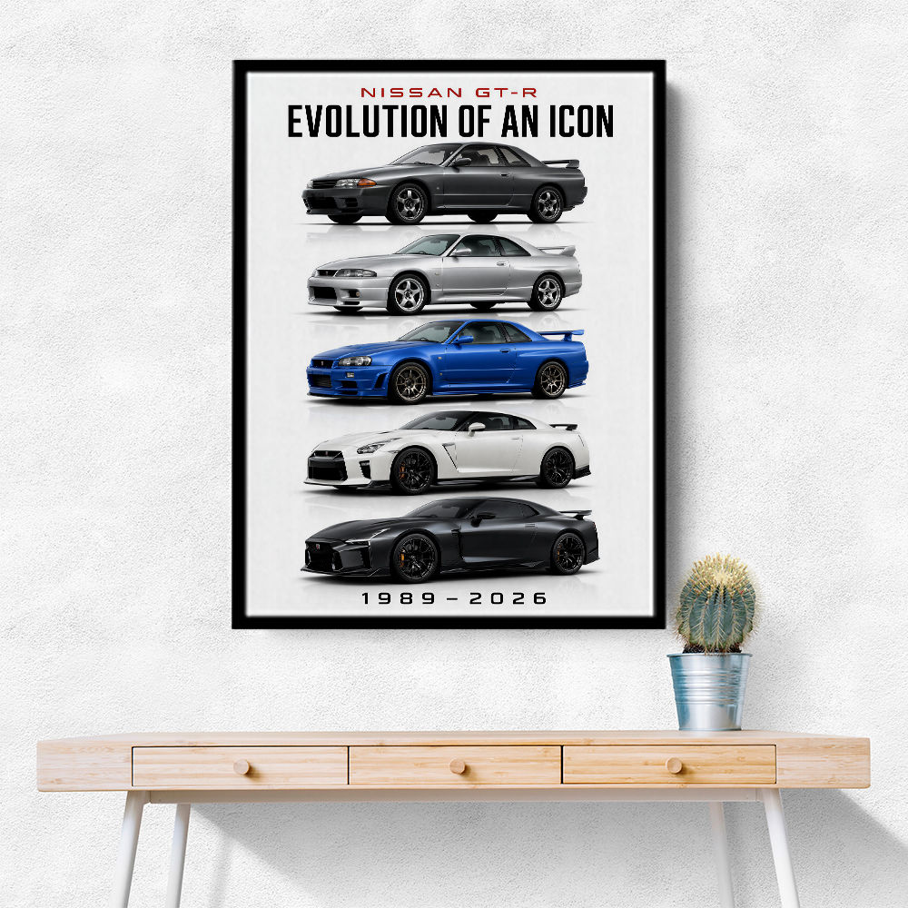 Nissan GT R Evolution Lineup Wall Art