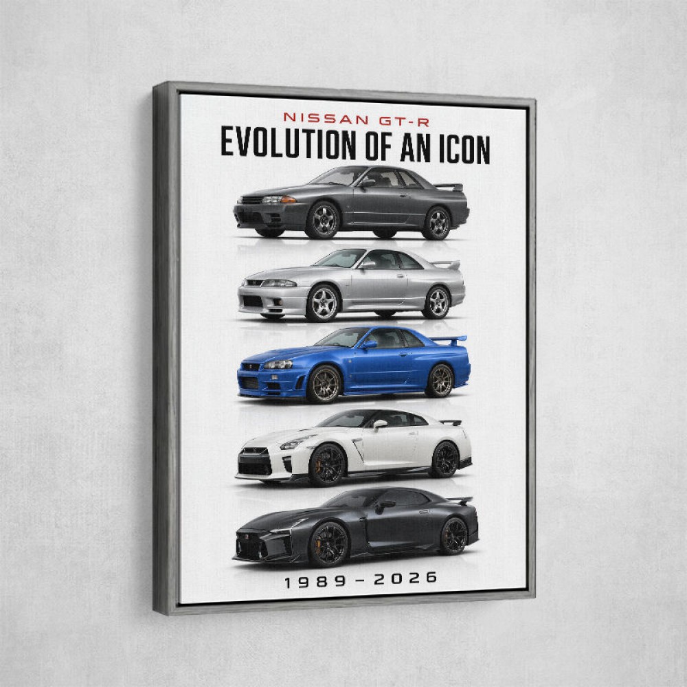 Nissan GT R Evolution Lineup Wall Art