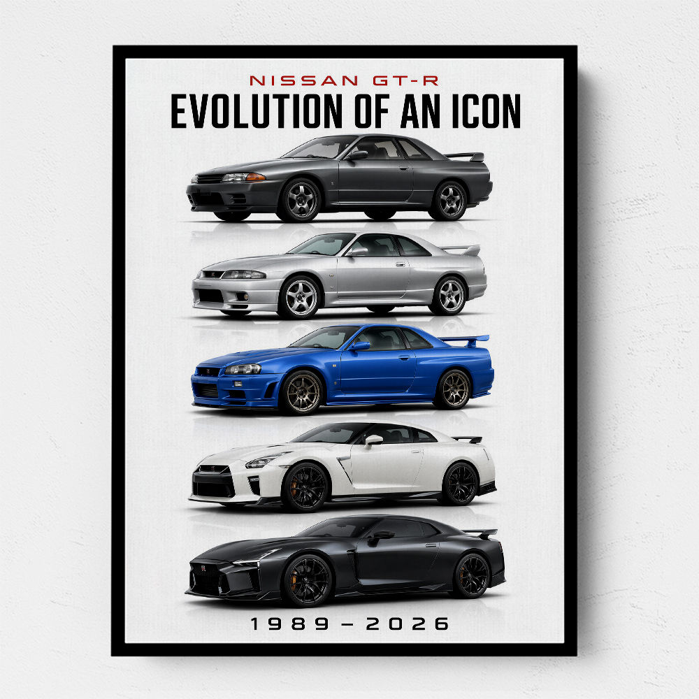 Nissan GT R Evolution Lineup Wall Art