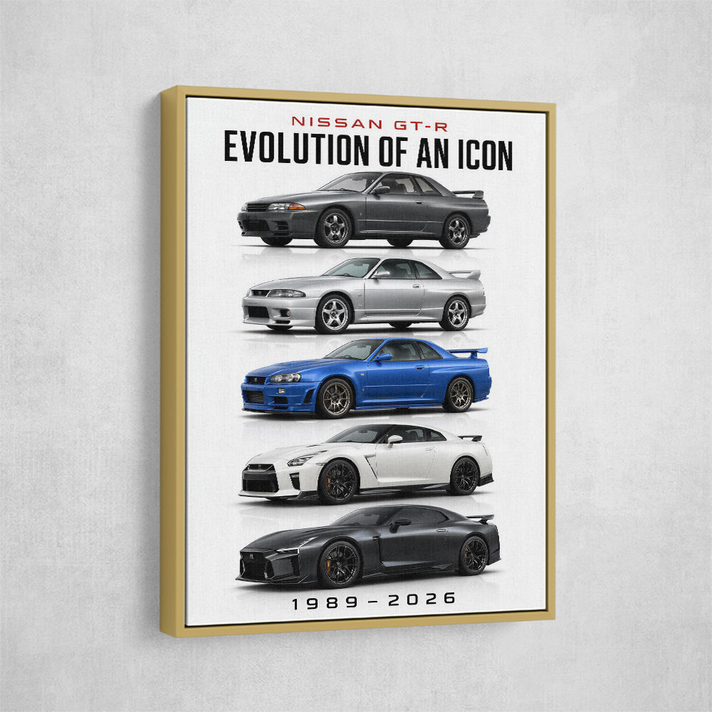 Nissan GT R Evolution Lineup Wall Art