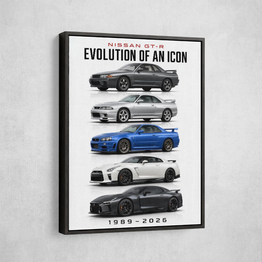 Nissan GT R Evolution Lineup Wall Art