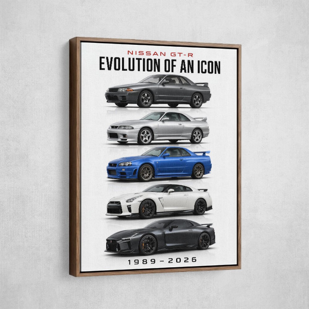 Nissan GT R Evolution Lineup Wall Art